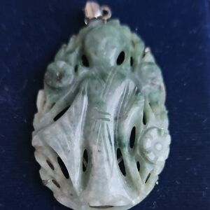 Carved Green Stone Pendant